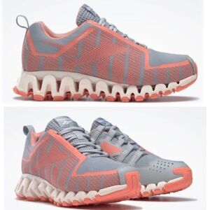 Reebok Zigwild Trail 6 Running Shoes Women's Zigtech Size 8 Grey Pink Orange